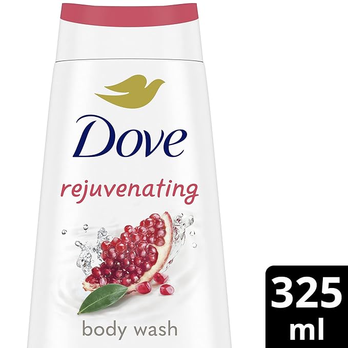 Dove Rejuvenating Body Wash for renewed, healthy-looking skin Pomegranate & Hibiscus gentle body cleanser nourishes and revives skin 325 ml