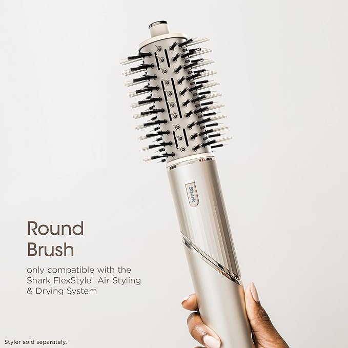 Shark FlexStyle Round Hot Air Brush Attachment for Blow Dryers, Hair Styling Tool for Straight, Wavy, Curly, and Coily Hair, Stone