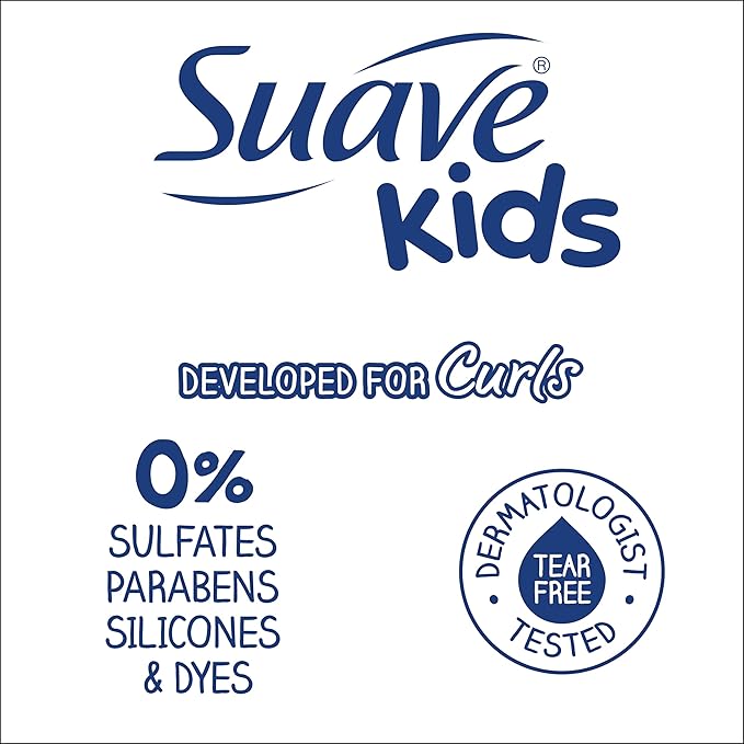Suave Kids Natural Sweet Almond Honey Curl Defining Cream, No Parabens, No Dyes, 12 Fl Oz(Pack of 4)