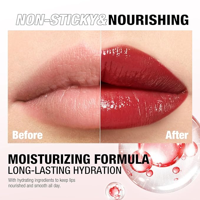 Jolilab 6 Colors Cream Texture Lip Gloss Set - Highly Pigmented, Long - Lasting, Moisturizing Makeup for Women(SetB 6Color)