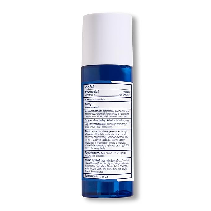 PanOxyl Clarifying Exfoliant with 2% Salicylic Acid, BHA Liquid Exfoliant for Face, Unclogs, Minimizes Appearance of Pores, Blue Algae and Antioxidants Help Calm Redness, For Acne Prone Skin, 4 fl oz