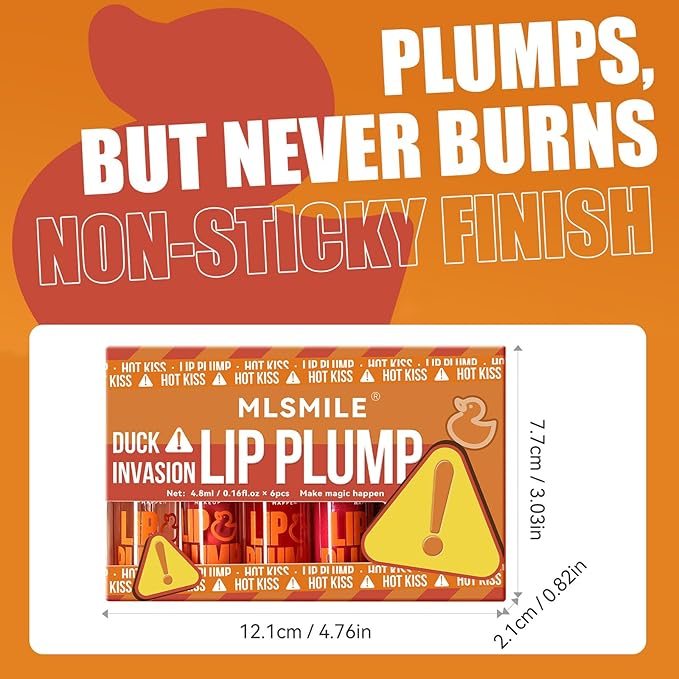 6 Colors Duck Lip Plumper Gloss, Glitter Shine Primer Lip Tint Korean Clear Plumping Lip Gloss, High Pigment No Sticky Sexy Lip Gloss, Lip Plumper Gloss Make Lips Fuller