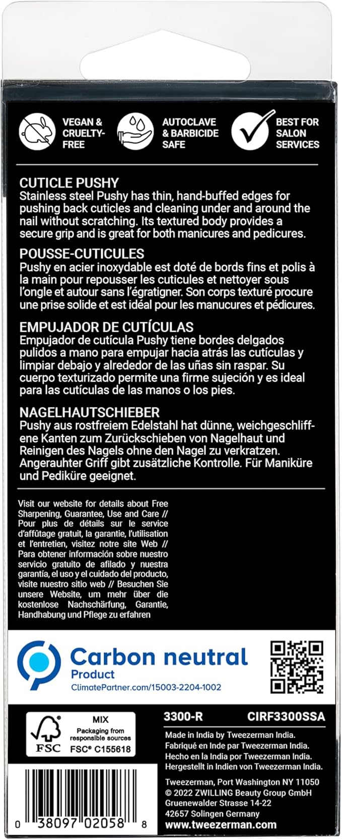 Tweezerman Cuticle Pusher and Nail Cleaner (Stainless Steel)