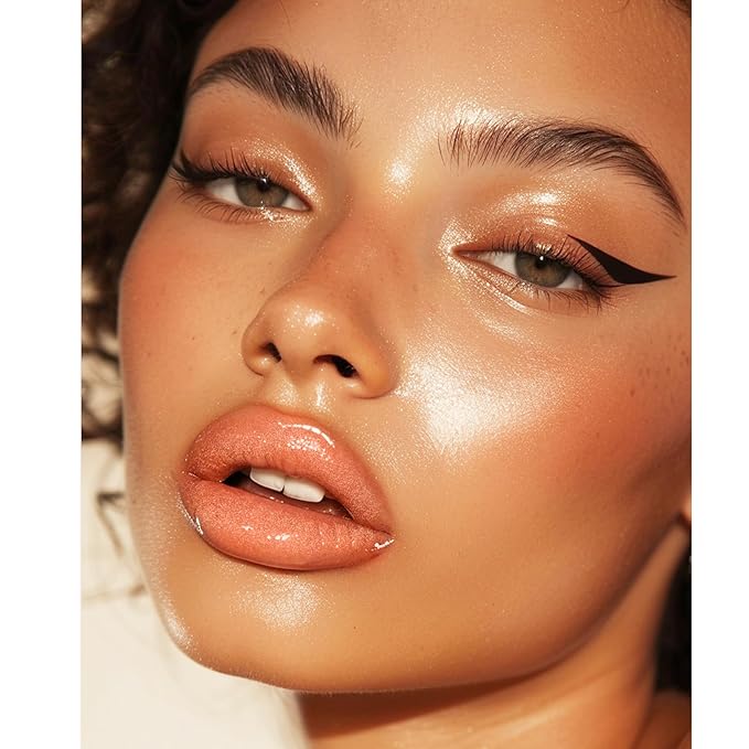 Hydrating Lip Glow Oil for Women, Color Changed Lip Plumper Gloss Moisturizing Nourishing Black Big Brush Head Lip Oil Smooth Lip Liner Stain for Lip Makeup Care and Dry Lips (black, 1 pcs)