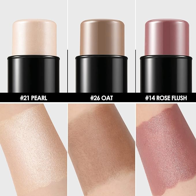 FOCALLURE 3 Pcs Cream Contour Sticks,Shades with Highlighter Finishing Makeup,LIGHT-SKIN