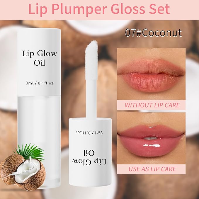 Hellokiss 3Pcs Lip Glow Oil,Moisturizing Lip