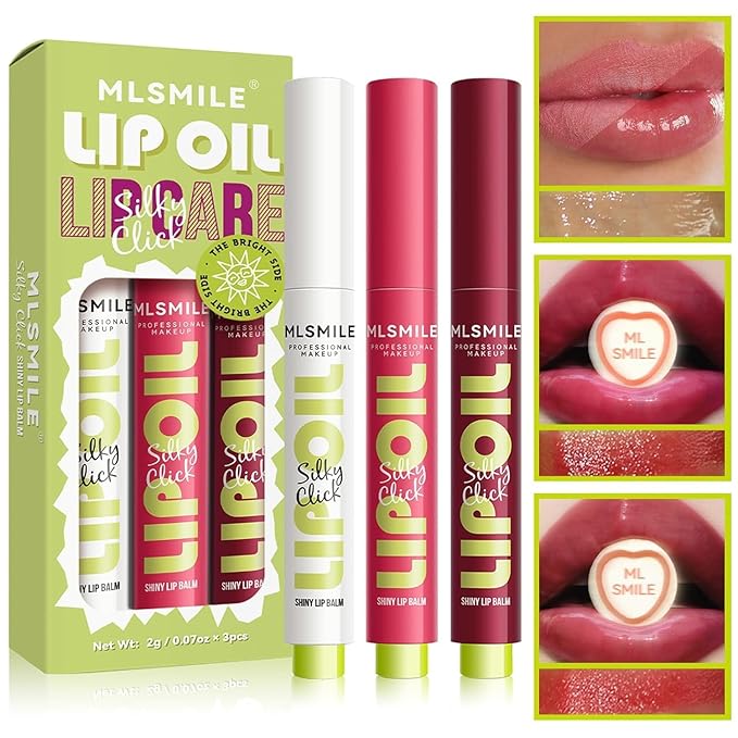 3 Colors Fat Lip Oil Click Slick, Moisturizing Moisturizing