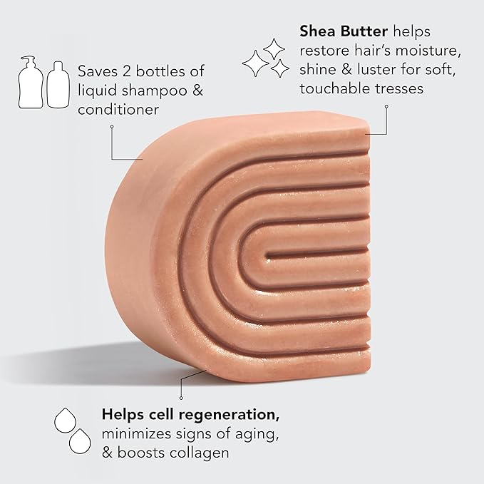 Kitsch Shea Butter Conditioner Bar for Hair Hydration | Nourishing Hair Mask | Made in US | Eco-Friendly Zero Waste Solid Bar Conditioner | Moisture for Dry Hair | Works w/Natural Shampoo Bar, 2.7oz