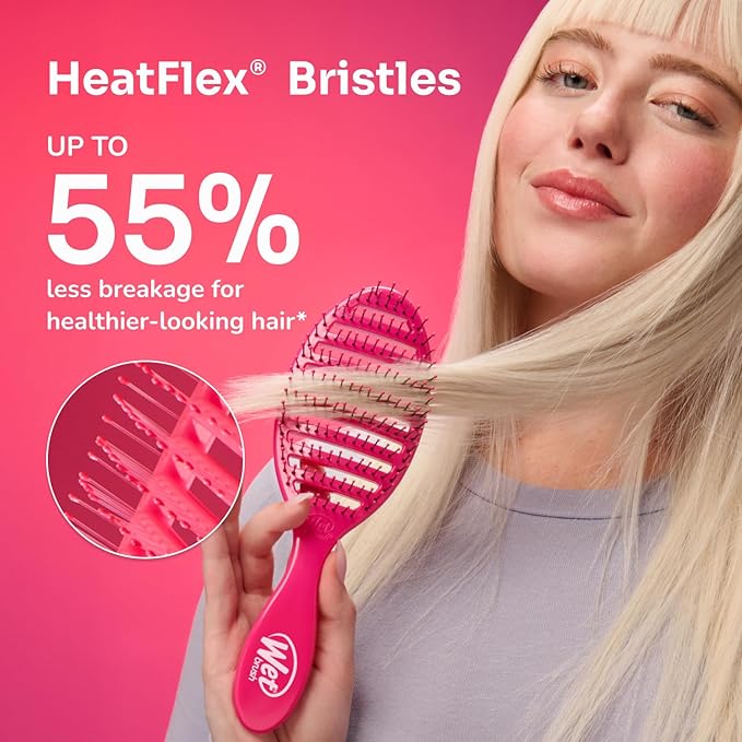 Wet Brush Speed Dry Hair Brush - Sky Blue - Vented Design and Ultra Soft HeatFlex Bristles Are Blow Dry Safe With Ergonomic Handle Manages Tangle and Uncontrollable Hair - Pain-Free