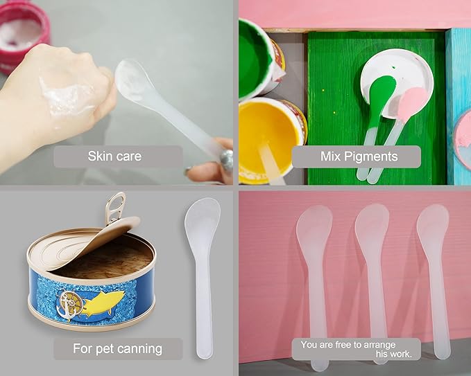 100 PCS of White Color Cosmetic Spatula