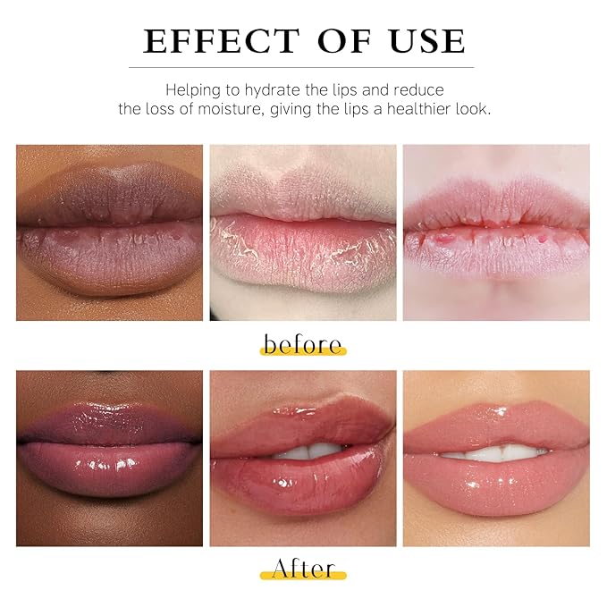 Hydrating Lip oil for women - clear lip gloss oil, Plumping Lip Oil for Dry Lip and Lip Care, Non-Sticky Long Lasting Lip Oil Gloss, Shiny and Moisturizing Transparent Lip Oil Gloss