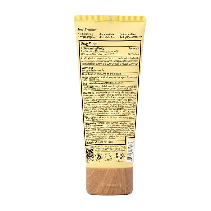 Sun Bum Original SPF 50 Sunscreen Face Lotion | Vegan Broad Spectrum with Vitamin E, 3 oz