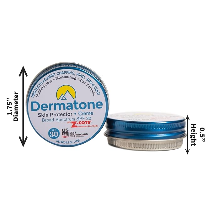 Dermatone Skin Protection Balm w/Zinc SPF 30 | 2-Pack Barrier Cream | Moisturizing | Heals & Repairs Dry Skin | Advanved therapy Lips and Face Repair, 0.5 oz tin