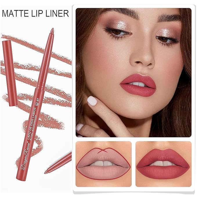 12 Colors Lip Liner Combo, Matte Lipstick Lip