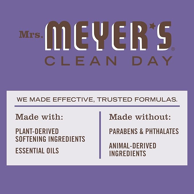 MRS. MEYER'S CLEAN DAY Dryer Sheets, Fabric Softener, Reduces Static, Infused with Essential Oils, Compassion Flower, 80 Count