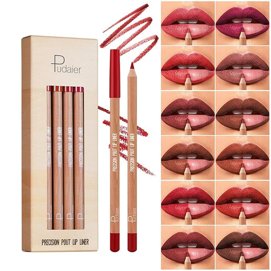 12 Colors Matte Lip Liner Pens Set,Cream Glide Lip