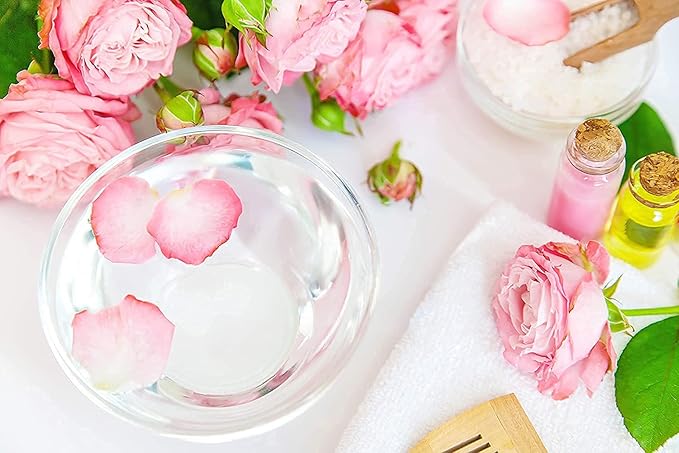 Rosewater Glycerin Mist Toner Bulk Spray Facial Body Floral Cleanser Pure Rose Hydrosol Vegetable Glycerine Moisturizing Cleansing Toning Mix Face Skin Hair Body - Packaging May Vary (32 Ounces)