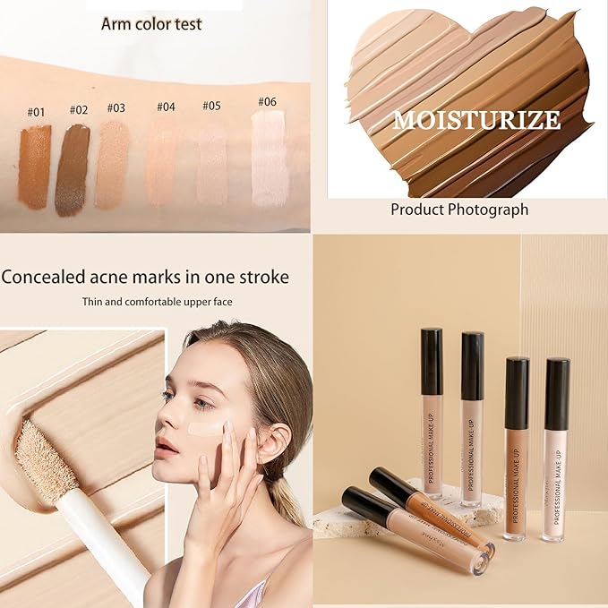 Full Coverage Liquid Matte Concealer Multi-Use Contour Concealer Lasting Makeup(03#)