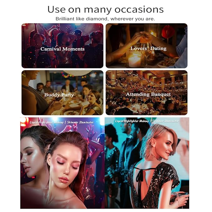 Shimmer Body Oil,Long Lasting Waterproof Face Brighten Glow Golden Brown)