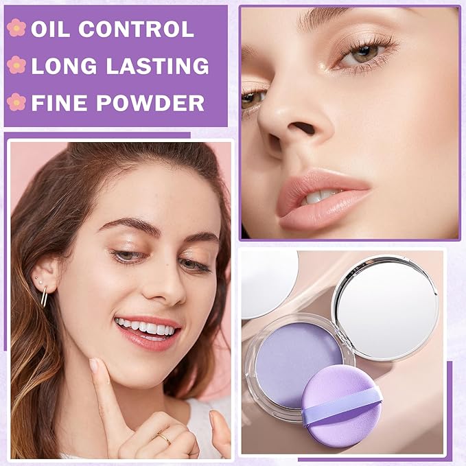 AIUEO Lavender Matte Setting Powder Sunscreen Powder Oil De Maquillaje