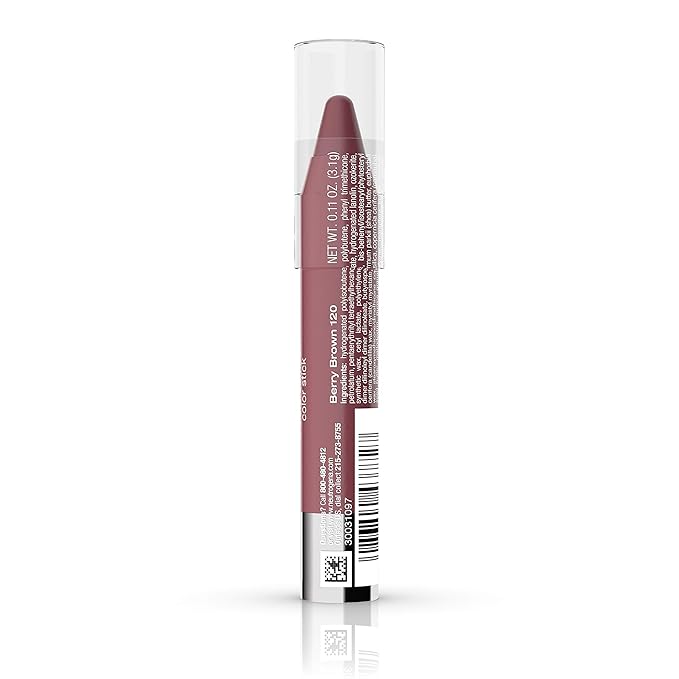 Neutrogena MoistureSmooth Color Stick for Lips, Moisturizing and Conditioning Lipstick with a Balm-Like Formula, Nourishing Shea Butter and Fruit Extracts, 120 Berry Brown, 011 oz Pack of 1