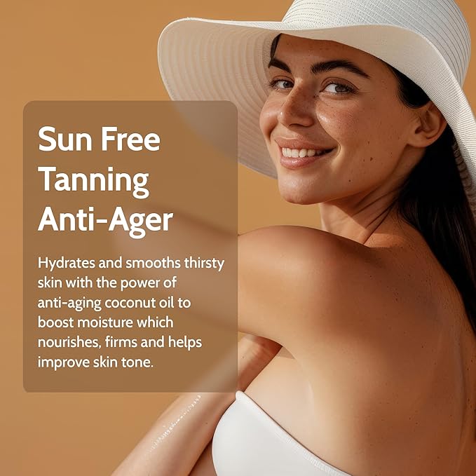 Fake Bake Flawless Coconut Sunless Tanning Serum with Hyaluronic Acid Lightweight Illuminating Face & Body Gradual Self Tanner - Hydrating & Rejuvenating Skin Care for Women & Men - 5 oz