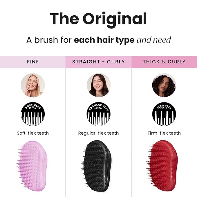 Tangle Teezer Original Detangler Brush, Dry & Wet Hair Brush for Color-Treated, Fine & Fragile Hair Types, Pink Dawn
