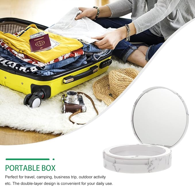 EXCEART Makeup Powder Container Pressed Powder Box 2Pcs