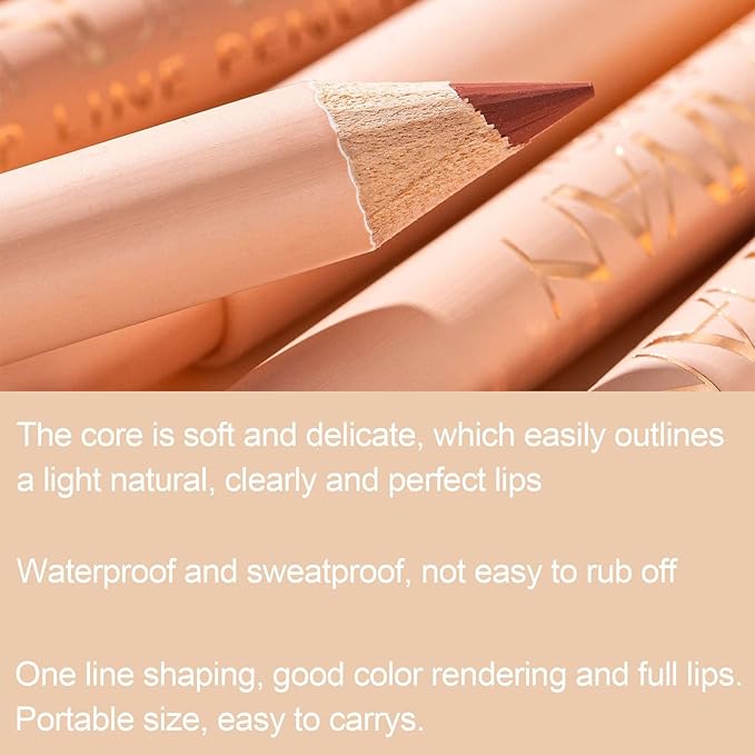 12 Colors Matte Lip Liner Pens Set Long-Lasting Long-Lasting