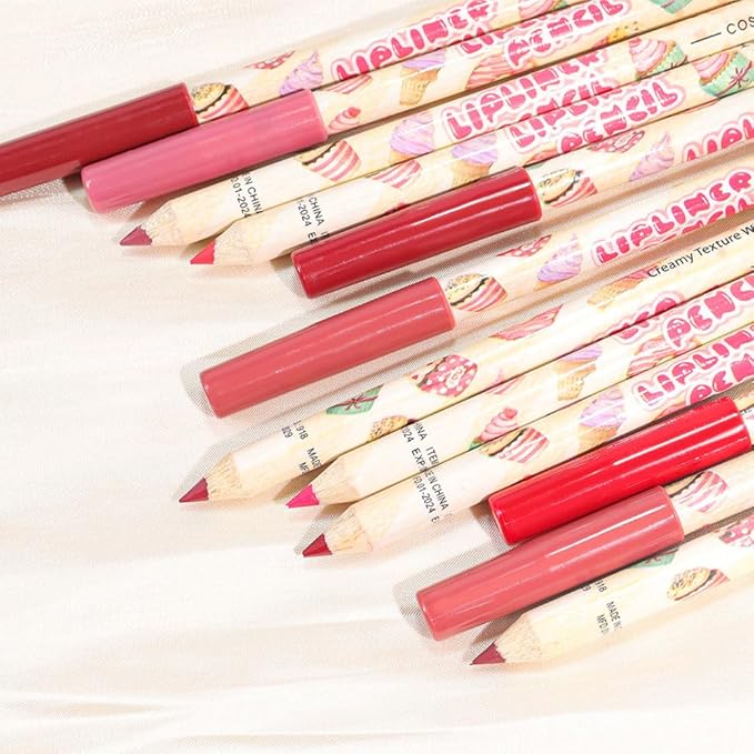 12 Pcs Natural Nude Brown Beige Colors Lip Beige