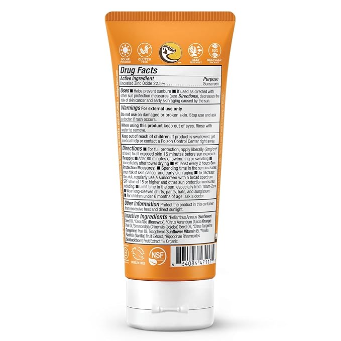 Badger Kids Sunscreen Cream SPF 40, Organic Mineral Sunscreen Kids Face & Body with Zinc Oxide, Reef Friendly, Broad Spectrum, Water Resistant, 2.9 fl oz