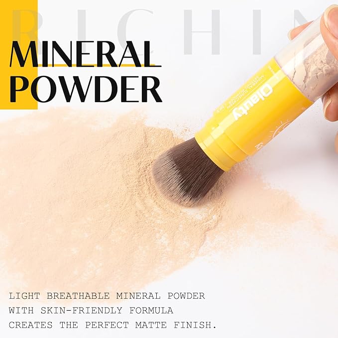 Mineral Sunscreen Setting Powder, Mineral Brush Setting Face (Translucet, ) 8g