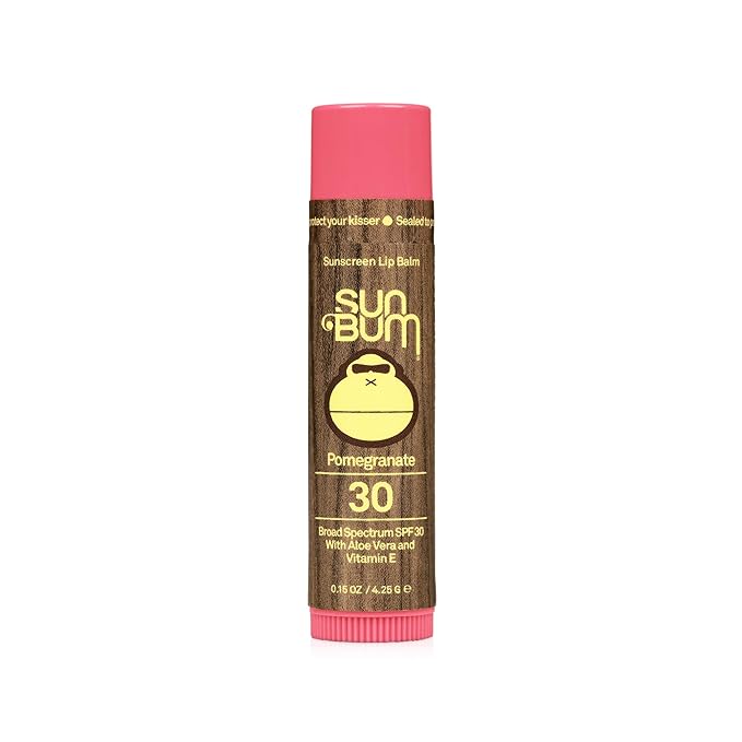 Sun Bum SPF 30 Sunscreen Lip Balm | Vegan and Cruelty Free Broad Spectrum UVA/UVB Lip Care with Aloe and Vitamin E for Moisturized Lips | Pomegranate Flavor |.15 oz