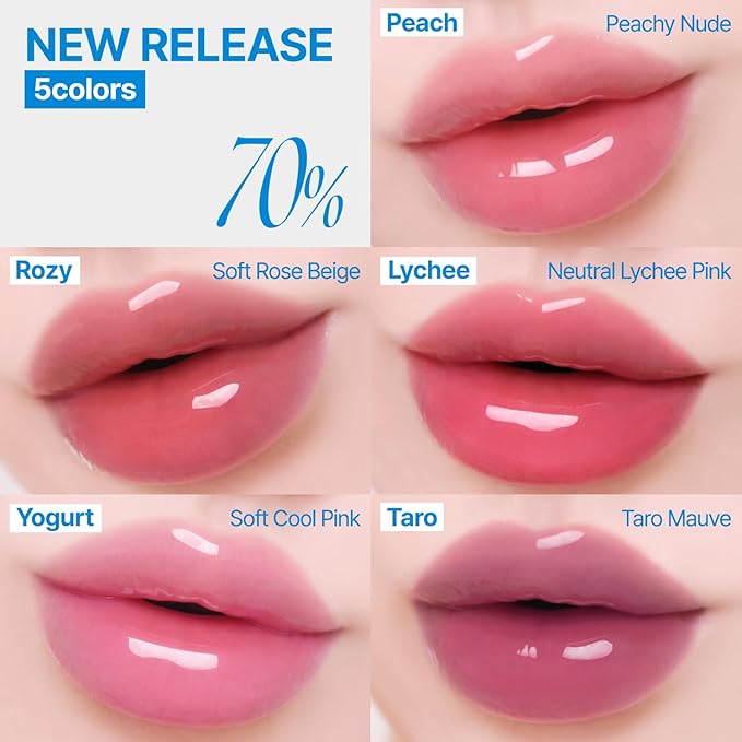 3D Voluming Gloss 70% (Rich) | Yogurt 70% | High Shine, Non-Sticky Lip Gloss for Makeup | Long-Lasting, Moisturizing Gel Formula | 30%, 70% Pigment Options | 5.3g