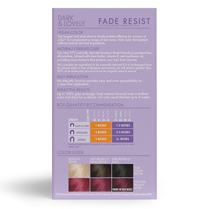 Softsheen-Carson Dark and Lovely Hair Dye, Fade Resist Hair Color with Conditioning Mask, Reality Red, 1 Kit