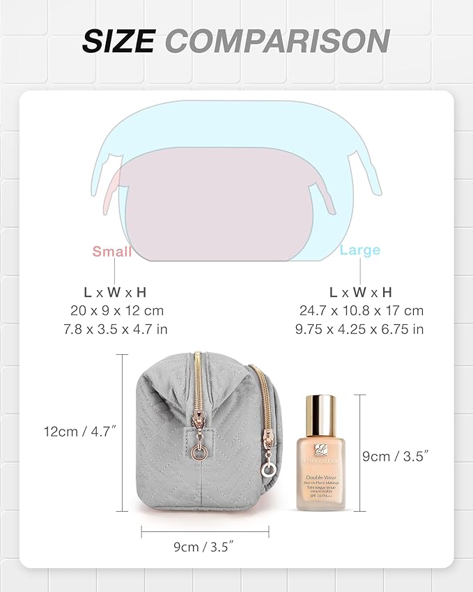 BAGSMART Travel Makeup Bag, Cosmetic Bag Make Up Organizer Case,Large Wide-open Pouch for Women Purse for Toiletries Accessories Brushes