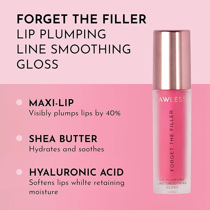 Women's Forget The Filler Lip Plumper Line Gloss, Juicy Watermelon, Pink, 0.11 Fl Oz (Pack of 1)