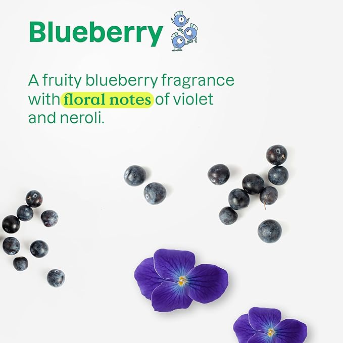 ATTITUDE Shampoo and Body Wash for Kids, EWG Verified Hair and Body Cleanser, Dermatologically Tested Soap, Plant and Mineral Based Bath Products, Vegan, Blueberry, 16 Fl Oz