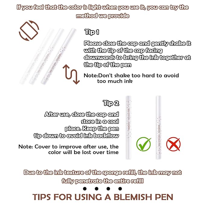 4 Colors Freckle Pen,Waterproof Freckle Makeup Pen,Lightweight Long Coffee,Chestnut,Dark Brown