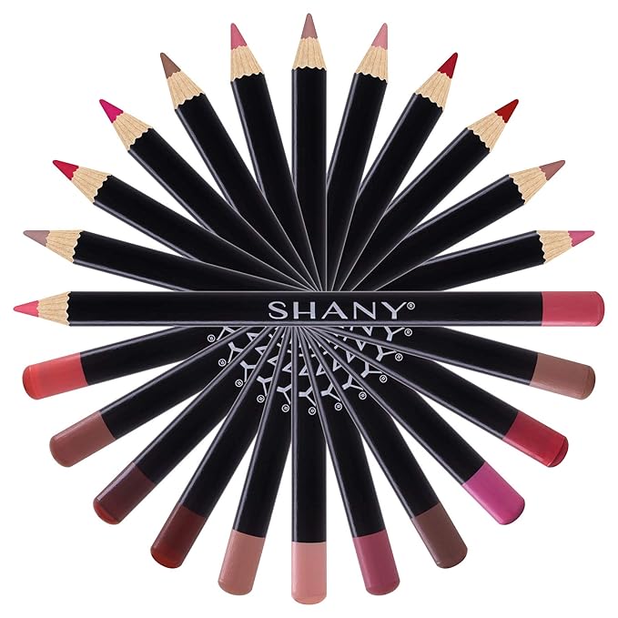 SHANY Dreamy Dozen Matte Lip Liner Set Vegan - Long-Lasting Professional Velvet Cruelty-Free Lipstick Pencils Pens in Varying Shades - Pack of 12