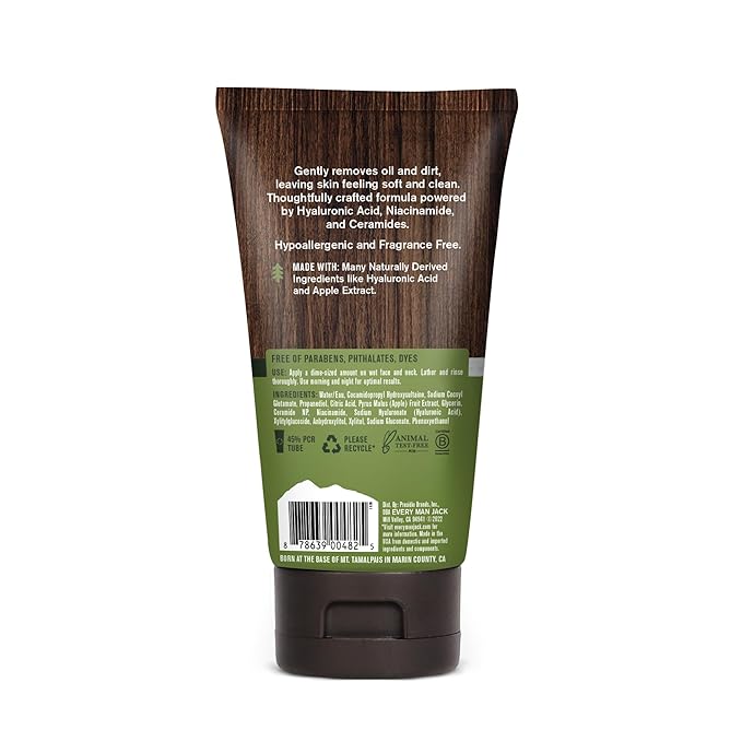 Every Man Jack Daily Face Wash & Lotion Set, Deeply Cleanse, Moisturize, and Revive Dry, Tired Skin with Hyaluronic Acid, Niacinamide, and Aloe Vera - 2-Pack