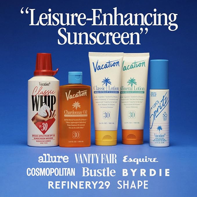 Vacation Super Spritz SPF 50 Sunscreen Face Mist + Air Freshener Bundle, Daily Face Sunscreen Spray, SPF Face Spray, Sunscreen Spray for Face, Face Mist Sunscreen, 2.2 fl. Oz.