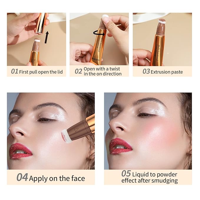 Contour Beauty Wand,Liquid Highlighter Makeup Wand, Face Blush White Highlight