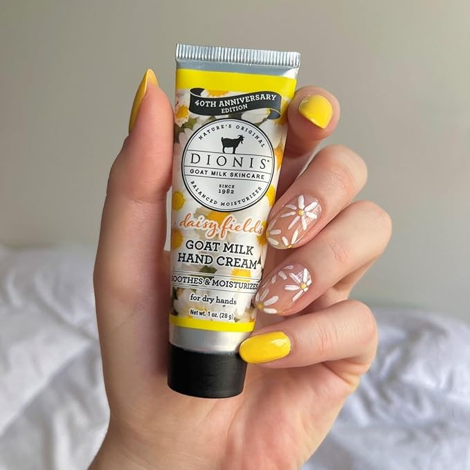 Dionis - Goat Milk Skincare Scented Hand Cream (1 oz) Set of 6, Moisturizing Lotion for Dry Skin, Good for Sensitive Skin, Cruelty-free and Paraben-free (Daisy Fields)