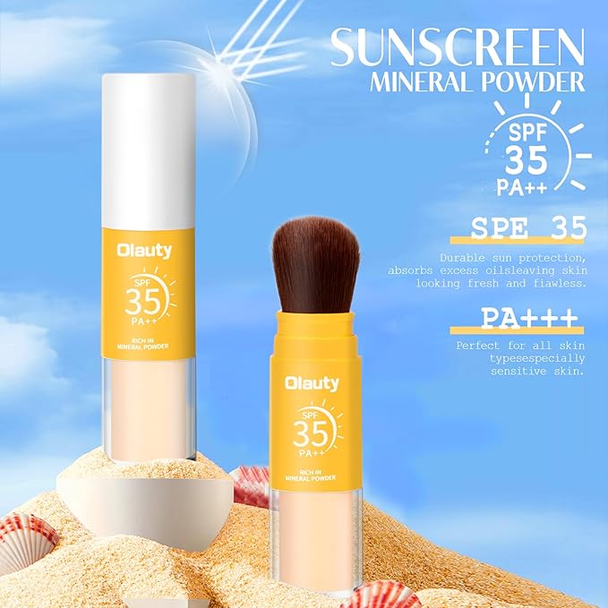 Mineral Sunscreen Setting Powder, Mineral Brush Setting Face (Translucet, ) 8g
