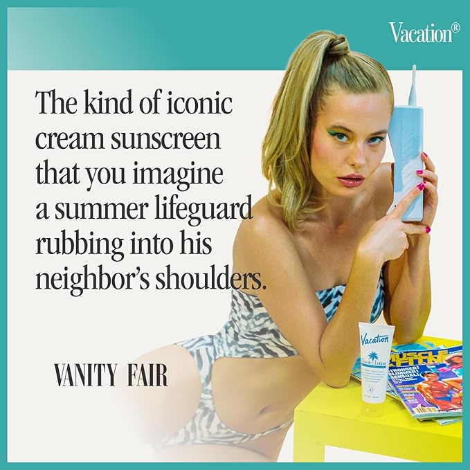 Vacation Classic Sunscreen Lotion SPF 50 3-Pack, Water Resistant Broad Spectrum Sunscreen Sun Block, Vegan Sun Tanning Lotion, Body Lotion with SPF, Travel Size Sunscreen, 3.4 fl. Oz. (Pack of 3)