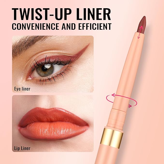 Oulac Waterproof Lipliner Pencil - Smooth and Creamy, Retractable Lip Makeup for Precision Application, Vegan & Cruelty-Free, LL05 Seductive