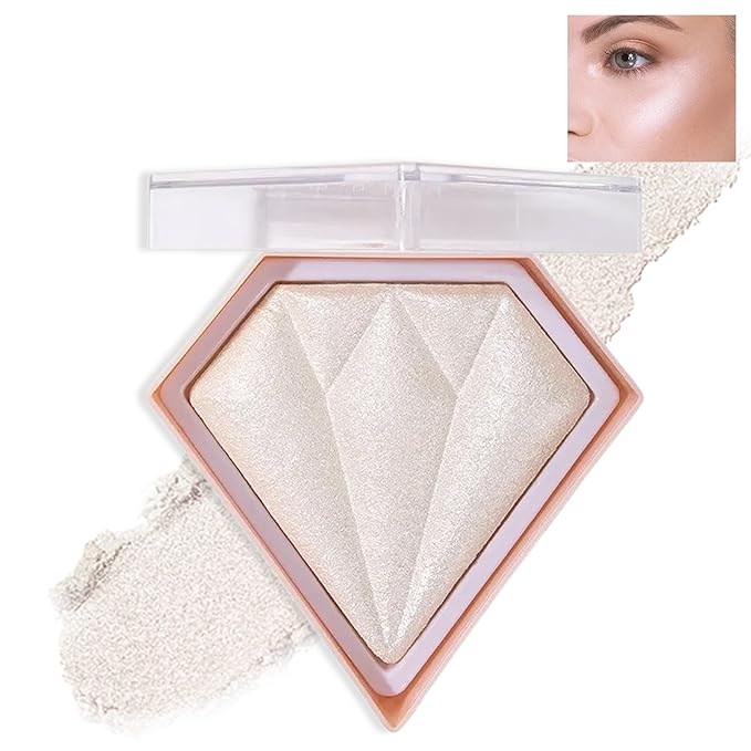 White Highlighter Makeup Palette Face Highlighter Powder Iluminadores Pearl White