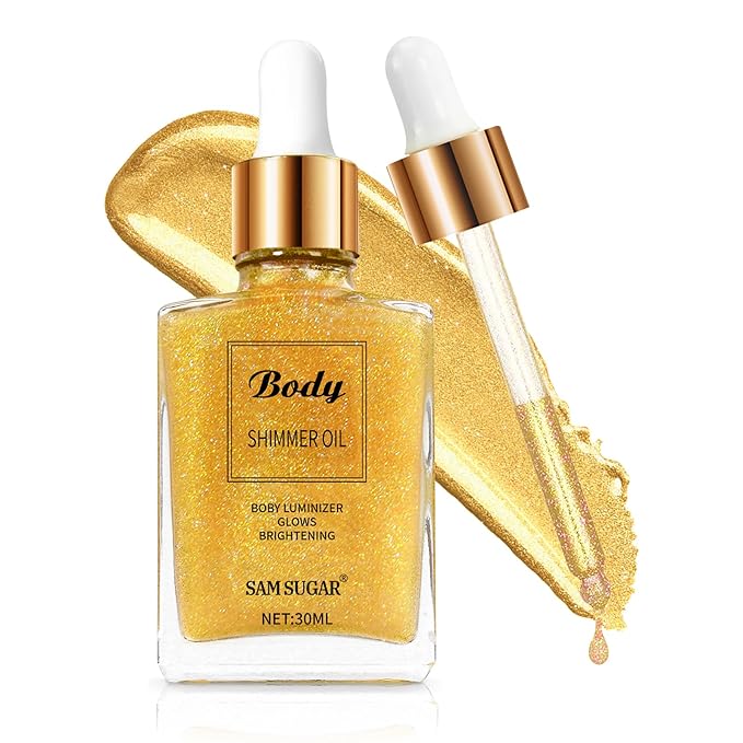 Shimmering Body Oil,Face & Body Glitter Makeup Liquid for Women