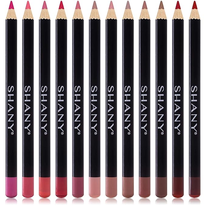SHANY Dreamy Dozen Matte Lip Liner Set Vegan - Long-Lasting Professional Velvet Cruelty-Free Lipstick Pencils Pens in Varying Shades - Pack of 12